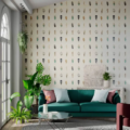 Limosa Indigo/Mustard/Stone 111075 | Malcolm Fabrics NZ