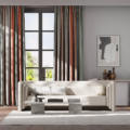 Spectro Stripe Teal/Sedonia/Rust 132825 | Malcolm Fabrics NZ