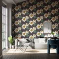Paeonia Black Earth/Fig Leaf/ Gold 112841 | Malcolm Fabrics NZ