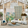 Floreana Bleached Coral/Succulent/Fig Leaf - 112777 | Malcolm Fabrics NZ Floreana Bleached Coral/Succulent/Fig Leaf - 112777 | Malcolm Fabrics NZ