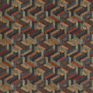 Escheresque Copper/Slate | Malcolm Fabrics NZ