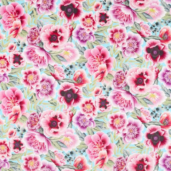 Marsha Aqua/Peony/Magenta | Malcolm Fabrics NZ