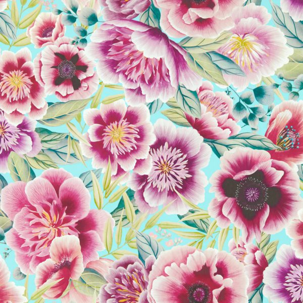 Marsha Aqua/Peony/Magenta | Malcolm Fabrics NZ