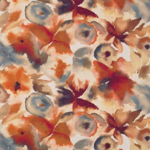Flores Rust/Ruby/Nordic Blue | Malcolm Fabrics NZ