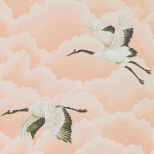 Cranes In Flight Blush | Malcolm Fabrics NZ