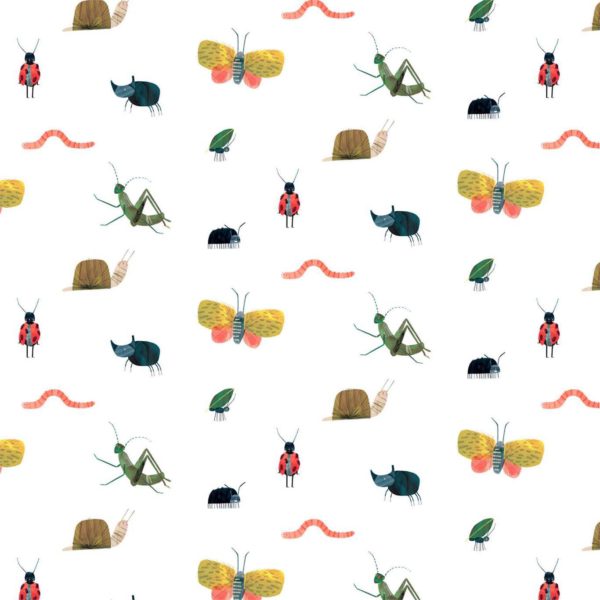 Garden Friends Poppy/Ochre/Leaf | Malcolm Fabrics NZ