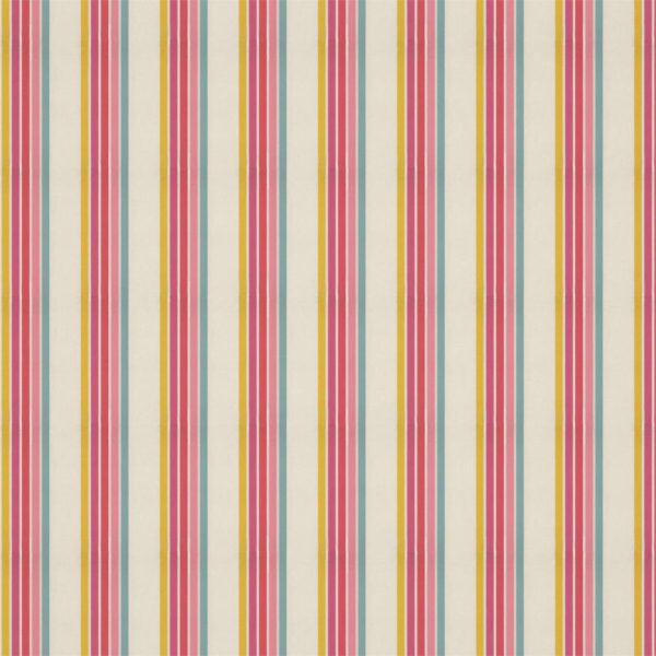 Helter Skelter Stripe Cherry/Blossom/Pineapple/Sky | Malcolm Fabrics NZ