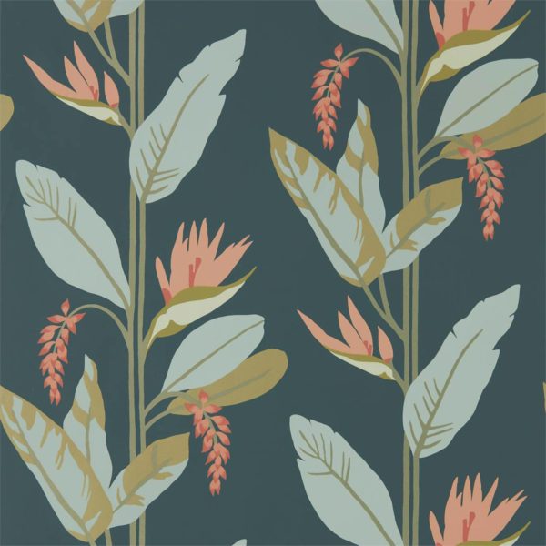 Llenya Ink/Coral/Seaglass | Malcolm Fabrics NZ