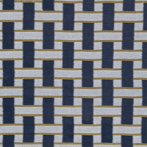 Saki Indigo/Ochre | Malcolm Fabrics NZ