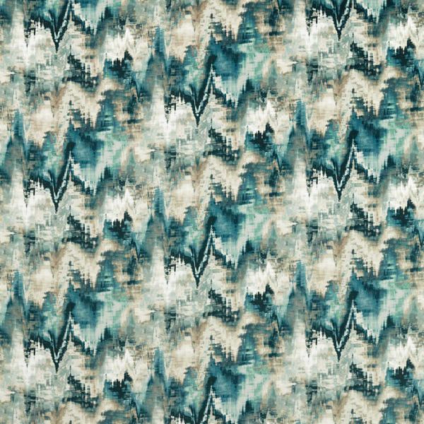 Distortion Adriatic/Ink/Parchment | Malcolm Fabrics NZ