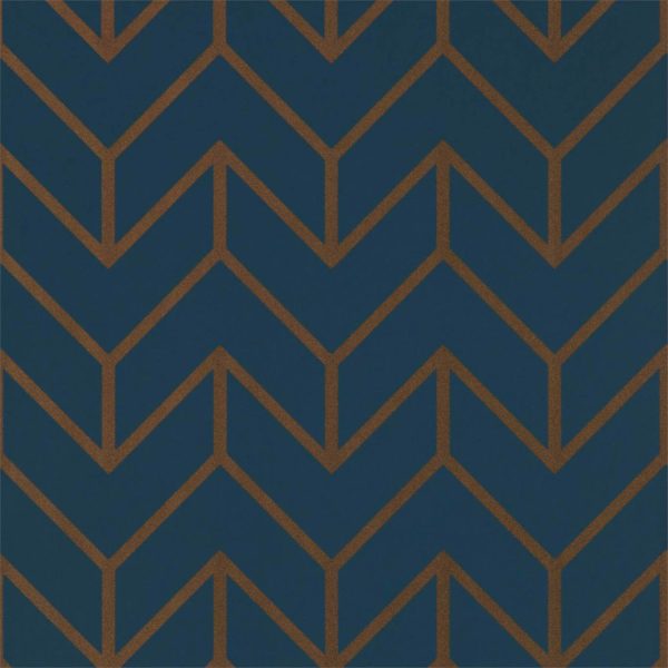 Tessellation Marine/Copper | Malcolm Fabrics NZ