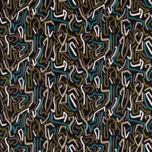 Synchronic Black Earth/Bleached Coral/Moss | Malcolm Fabrics NZ