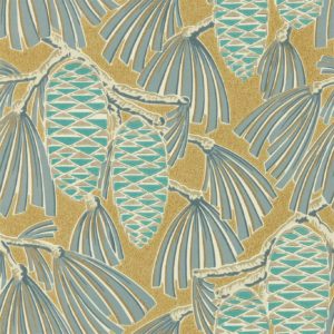 Foxley Kingfisher/Gold | Malcolm Fabrics NZ