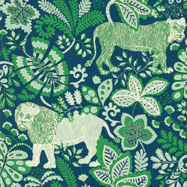 Rumble in the Jungle Midnight/Mint Leaf | Malcolm Fabrics NZ