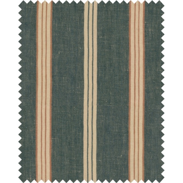 OREGON STRIPES Washed Blue Linen | Malcolm Fabrics NZ