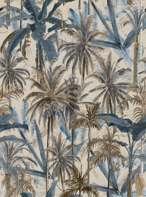 THE JUNGLE Smoke Blue | Malcolm Fabrics NZ