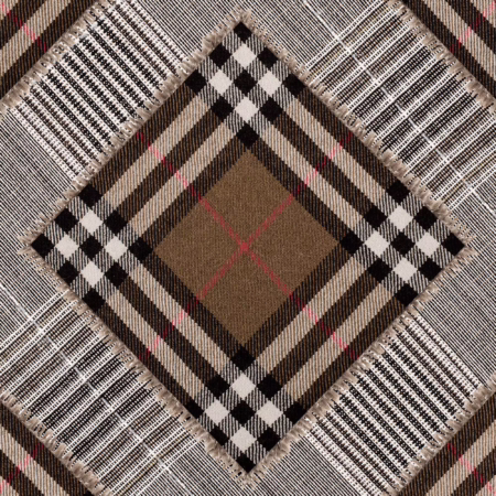 CHECKERED PATCHWORK Mid Brown WP20390 | Malcolm Fabrics NZ