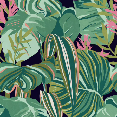 TROPICAL FOLIAGE Anthracite WP20366 | Malcolm Fabrics NZ