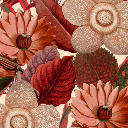 WATER LILIES Taupe WP20317 | Malcolm Fabrics NZ