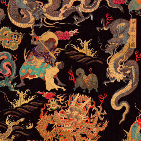 DRAGONS OF TIBET WP20425 | Malcolm Fabrics NZ