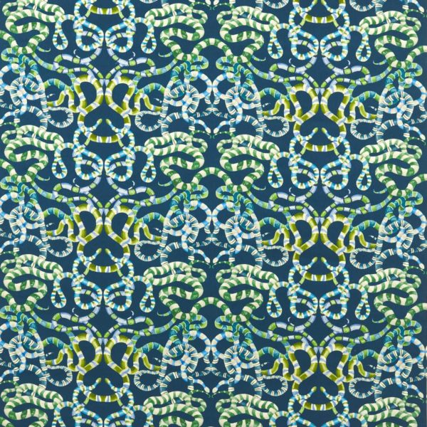 Serpenti Velvet Onsen/Emerald/Azul | Malcolm Fabrics NZ