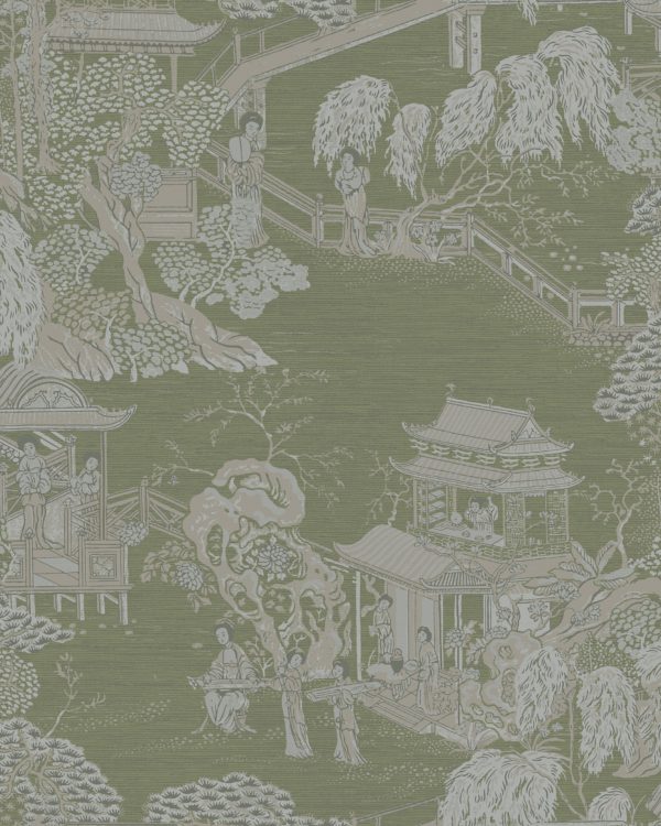 PAGODA ORIENTAL GREEN | Malcolm Fabrics NZ