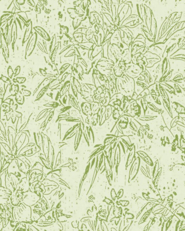 CHERRY ORCHARD Green | Malcolm Fabrics NZ