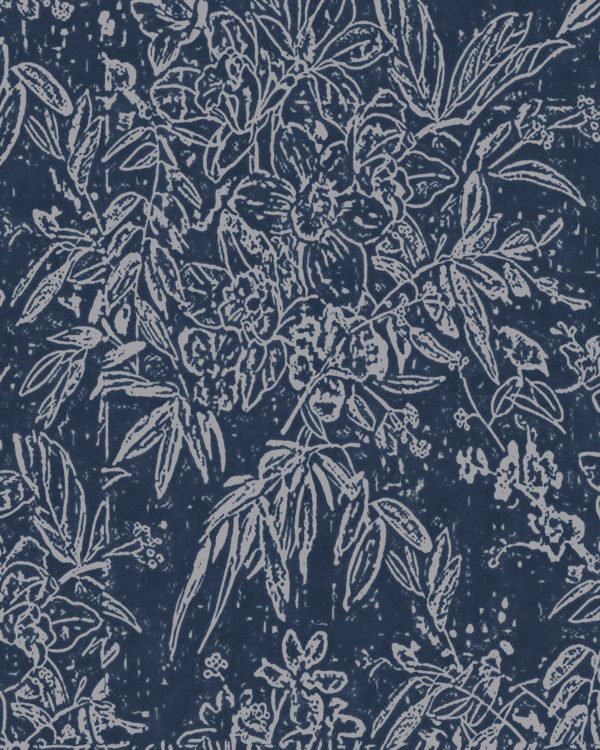 CHERRY ORCHARD Indigo | Malcolm Fabrics NZ