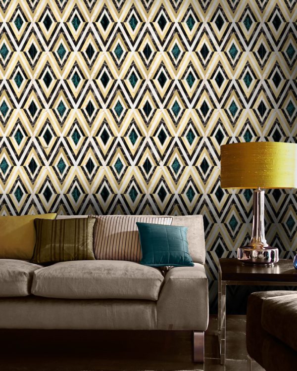 DIAMONDS in Brass | Malcolm Fabrics NZ