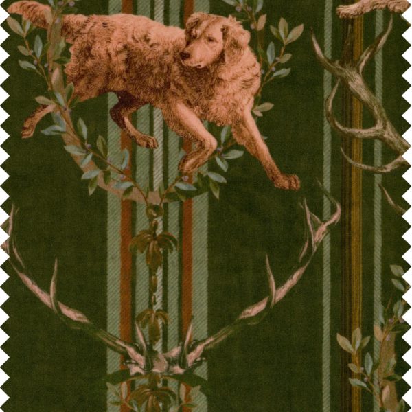 MOUNTAIN DOGS Cypress Green Velvet | Malcolm Fabrics NZ