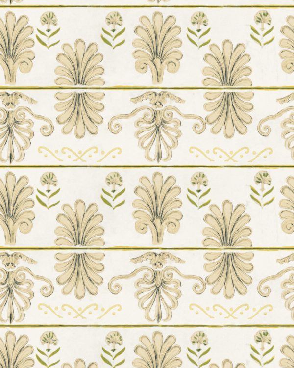 MYKONOS VILLA MOTIF Taupe | Malcolm Fabrics NZ