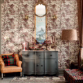 TOILE DU TYROL Burgundy Wallpaper WP30147 | Malcolm Fabrics NZ