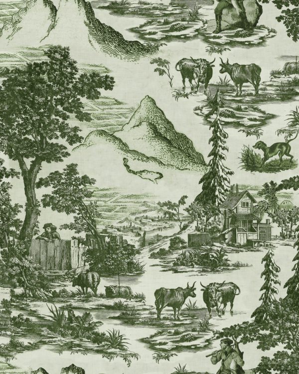 TOILE DU TYROL Evergreen Wallpaper | Malcolm Fabrics NZ