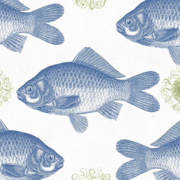 FISH BLUE | Malcolm Fabrics NZ