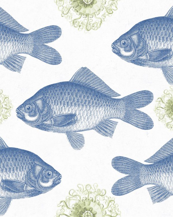 FISH BLUE | Malcolm Fabrics NZ