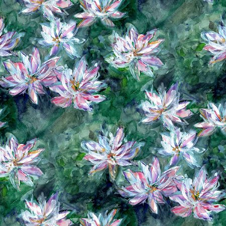 Waterlily WAT/01 Green | Malcolm Fabrics NZ