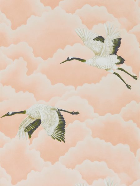 Cranes In Flight Blush 111232 | Malcolm Fabrics NZ