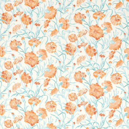 Fleur de Joie Paprika/Aqua 121250 | Malcolm Fabrics NZ