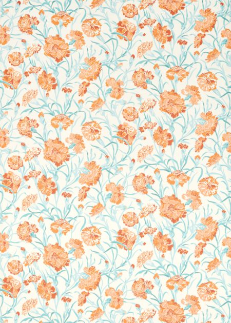 Fleur de Joie Paprika/Aqua 121250 | Malcolm Fabrics NZ