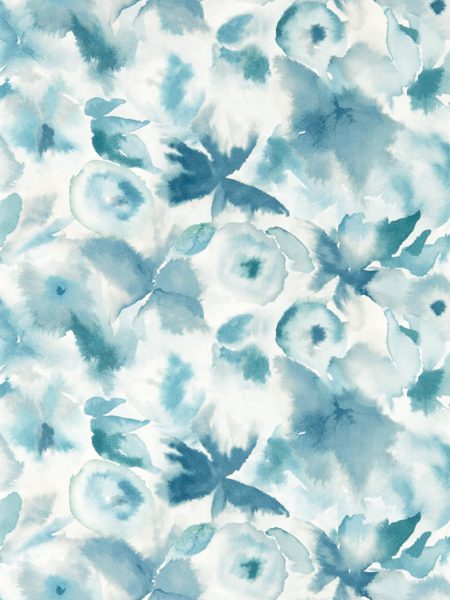 Flores Cornflower/First Light/Denim 113138 | Malcolm Fabrics NZ