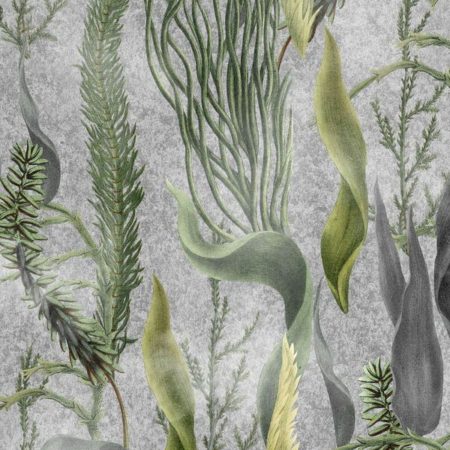 AQUATIC PLANTS Grey WP20718 | Malcolm Fabrics NZ