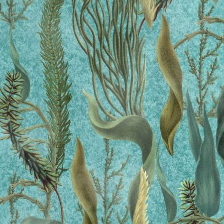 AQUATIC PLANTS Aquamarine WP20716 | Malcolm Fabrics NZ