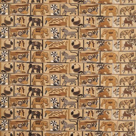 Kantha Ochre/Charcoal | Malcolm Fabrics NZ