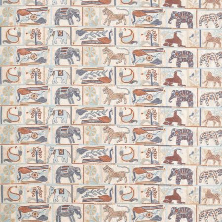 Kantha Azul/Paprika | Malcolm Fabrics NZ