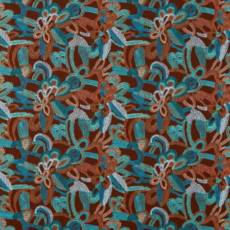 Ania Burgundy/Spice/Turquoise | Malcolm Fabrics NZ