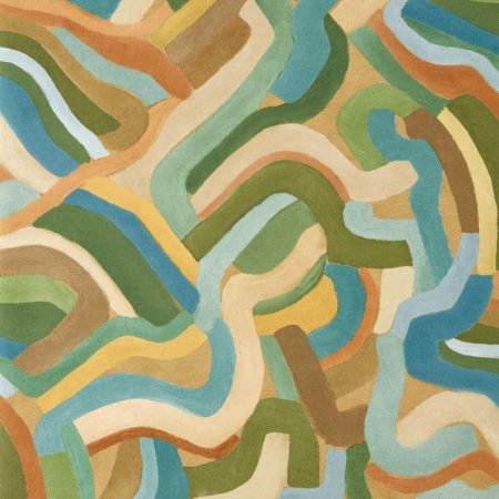 Spiralis Ochre/turquoise/forest HFUP113364 | Malcolm Fabrics NZ