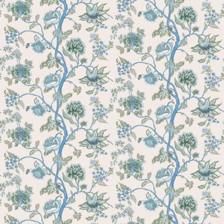 Indienne Cornflower/pine 113374 | Malcolm Fabrics NZ
