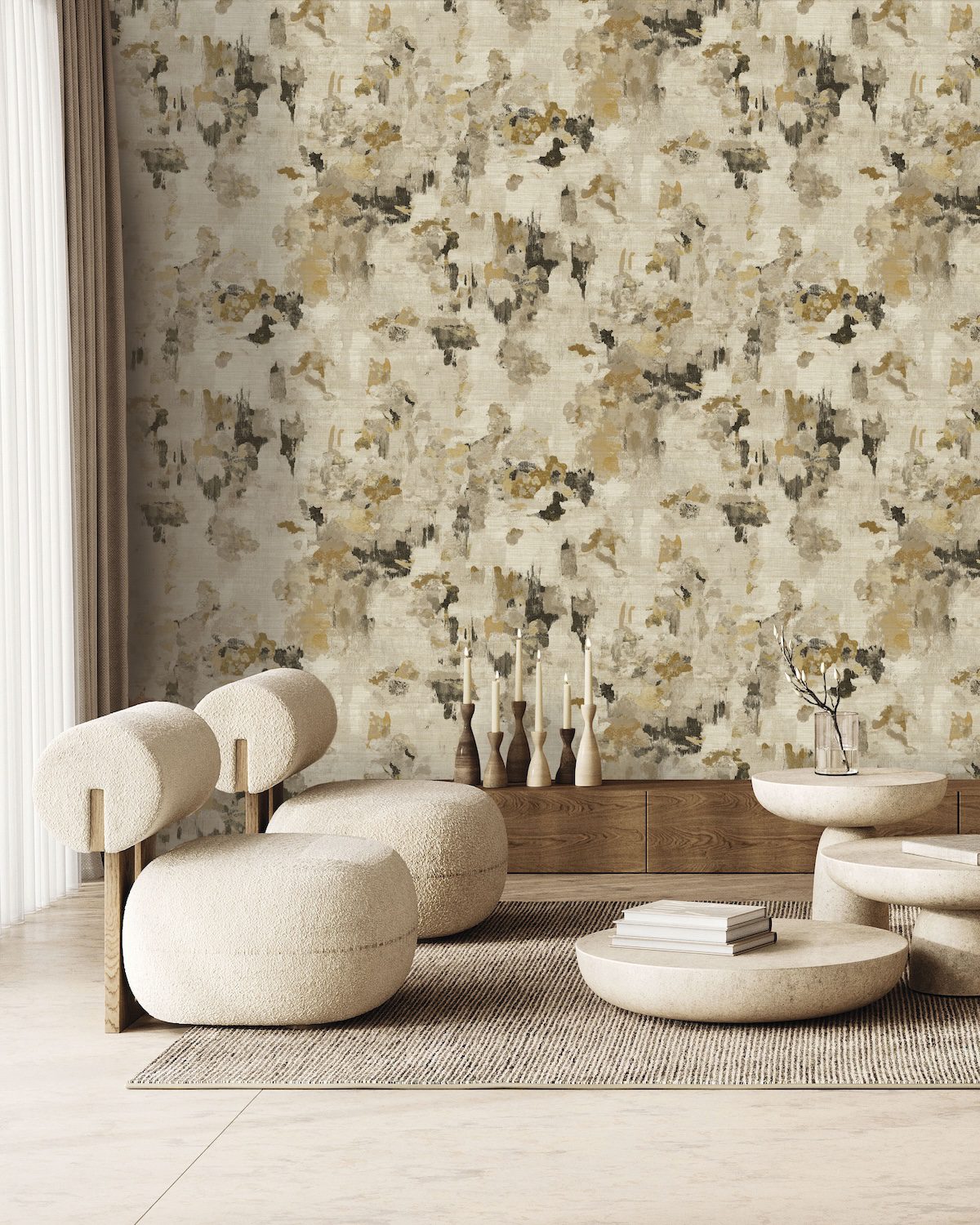 Elegant,Scandinavian,Room,With,Textured,Cream,Sofas,And,Refined,Natural Timeless Design: Aeterna | Malcolm Fabrics NZ