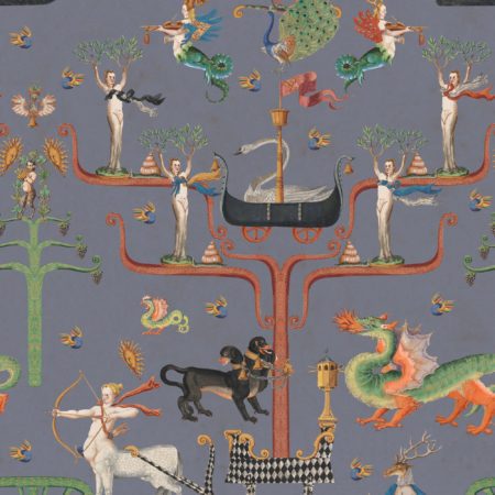 FAIRIES AND DRAGONS Slate WP20897 | Malcolm Fabrics NZ