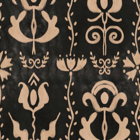 GRANDMA'S STENCIL Anthracite WP30275 | Malcolm Fabrics NZ